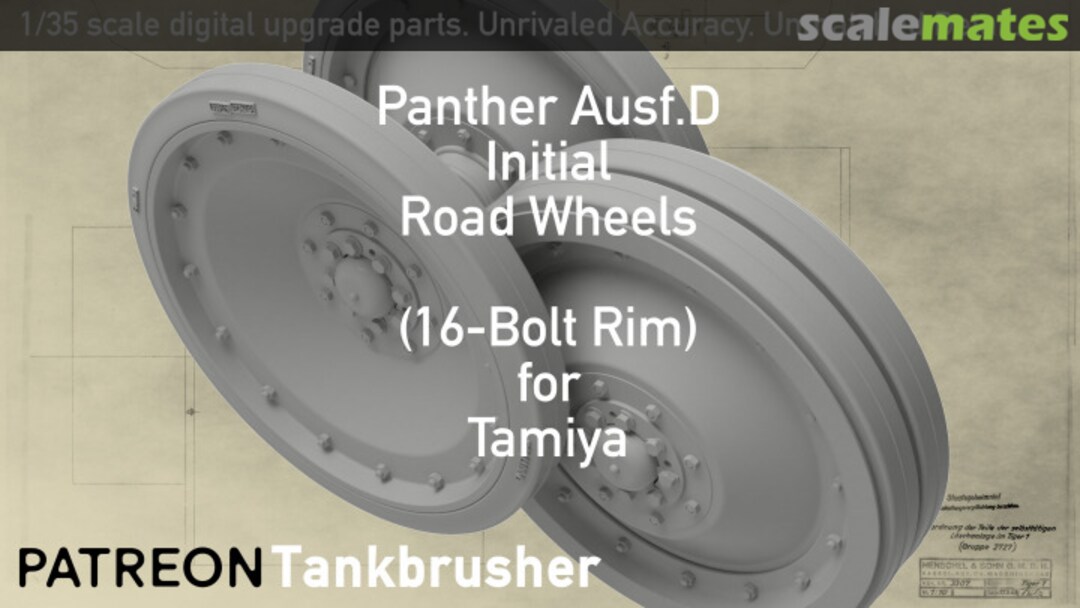 Boxart Panther Ausf. D 16-bolt Initial Road Wheels 352404005 Tankbrusher Scale Modeling