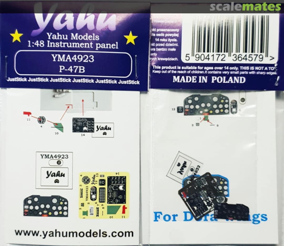 Boxart P-47B Instrument Panel YMA4923 Yahu Models