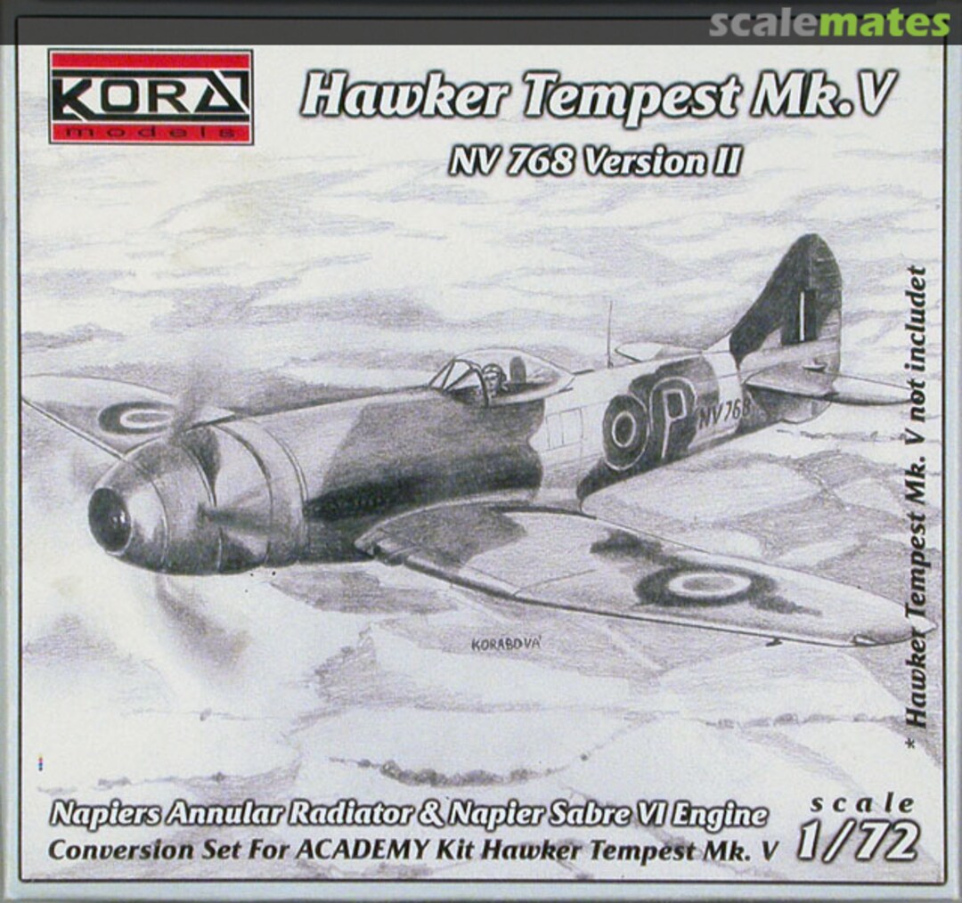 Boxart Hawker Tempest Mk.V NV 768 version II C7202 Kora Models