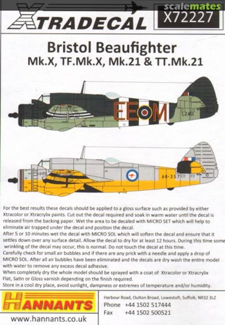 Boxart Bristol Beaufighter X72227 Xtradecal