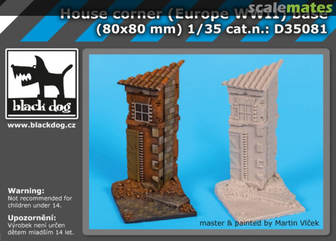 Boxart House corner (Europe WWII) 8x8cm base D35081 Black Dog