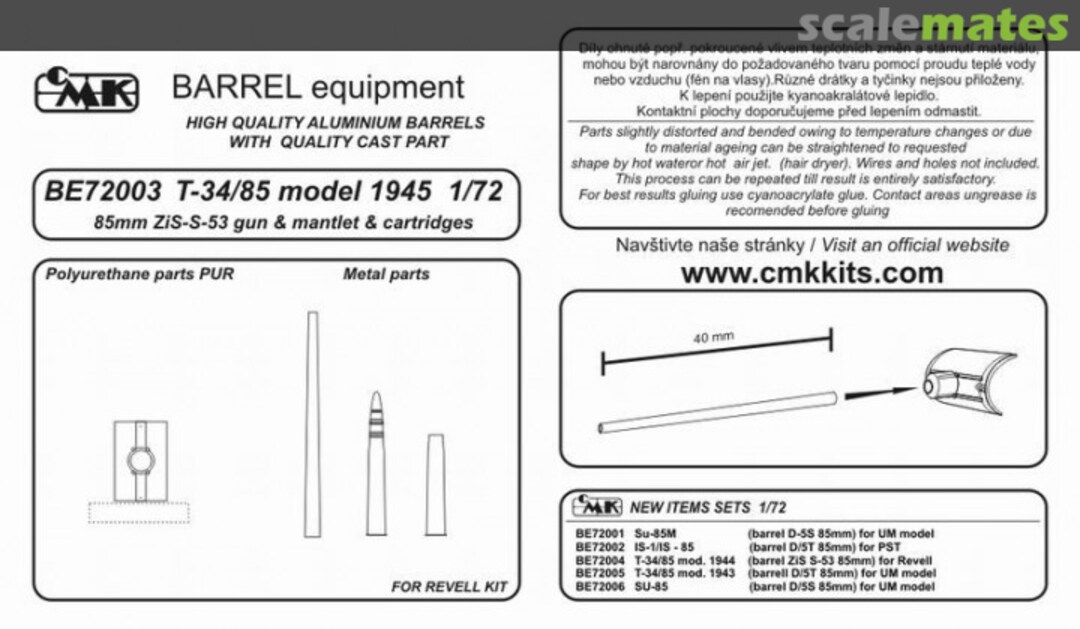 Contents T-34/85 model 1945 BE72003 CMK