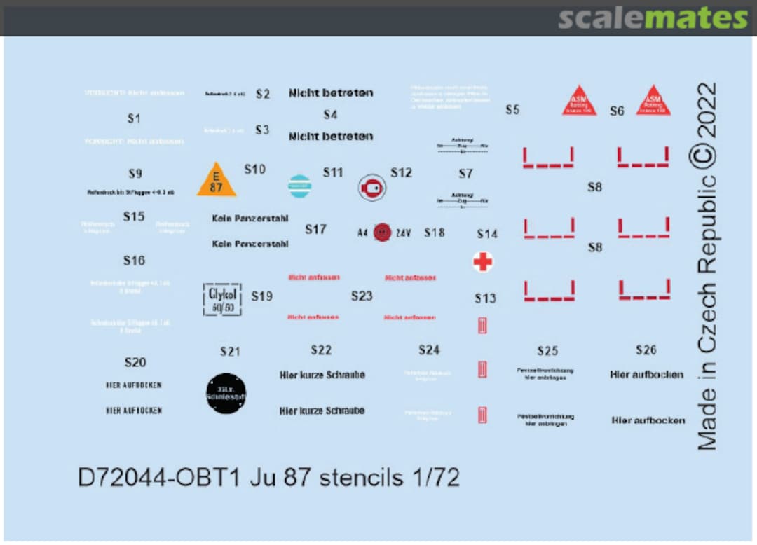 Boxart Ju 87 stencils D72044 Eduard