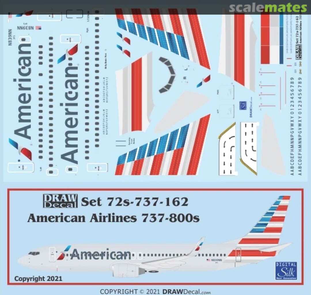 Boxart American Airlines 737-800s 72-737-162 Draw Decal