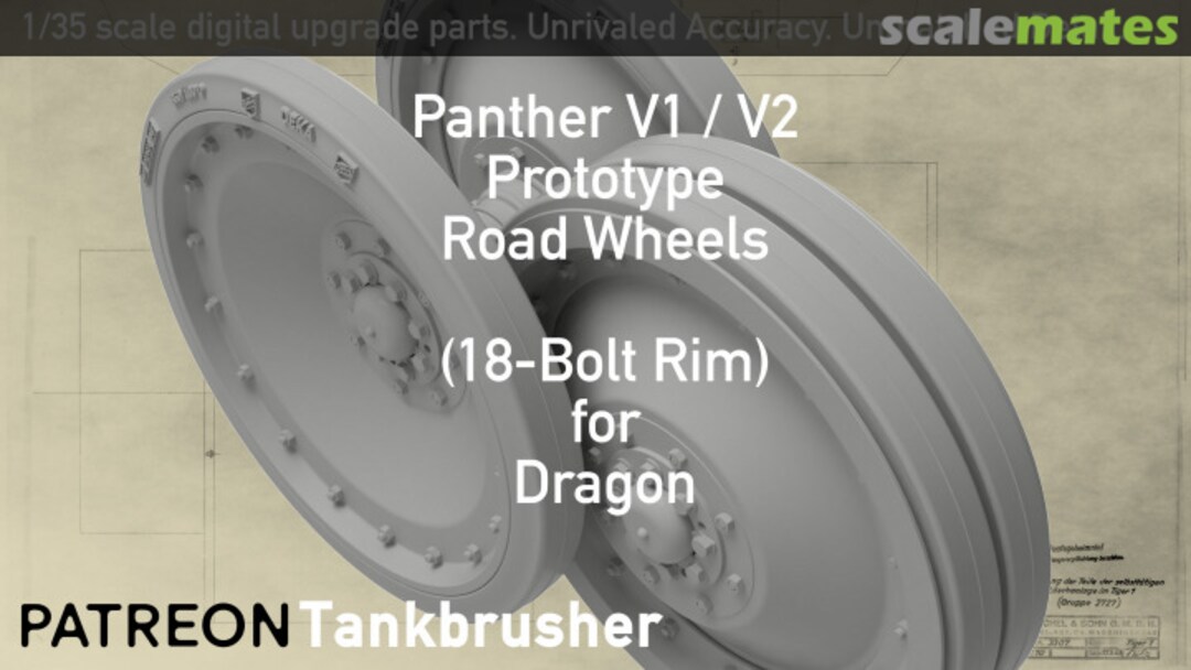 Boxart Panther V1/V2 18-bolt Prototype Road Wheels 352404006 Tankbrusher Scale Modeling