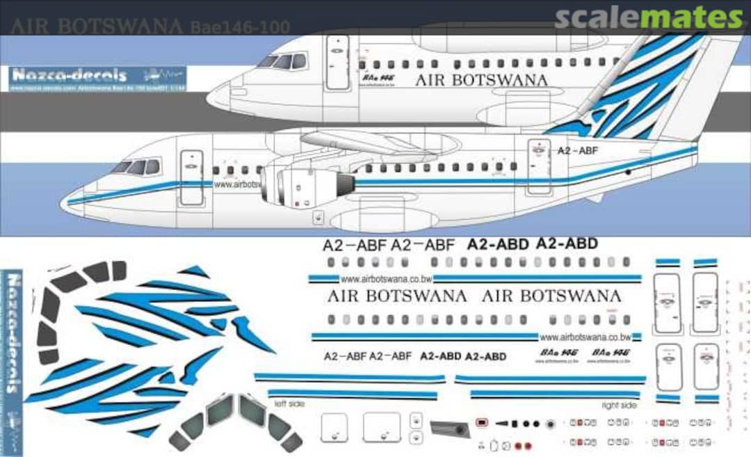 Boxart British Aerospace 146-100 BOW001 Nazca decals