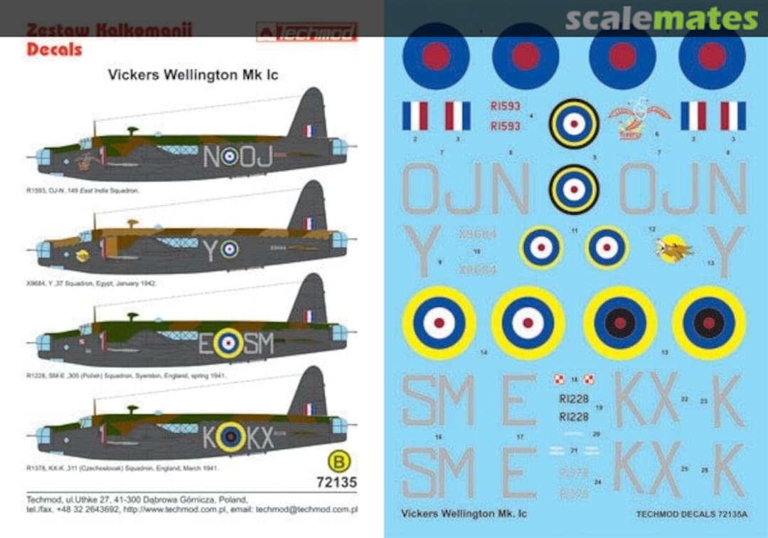 Boxart Vickers Wellington Mk IC 72135 Techmod