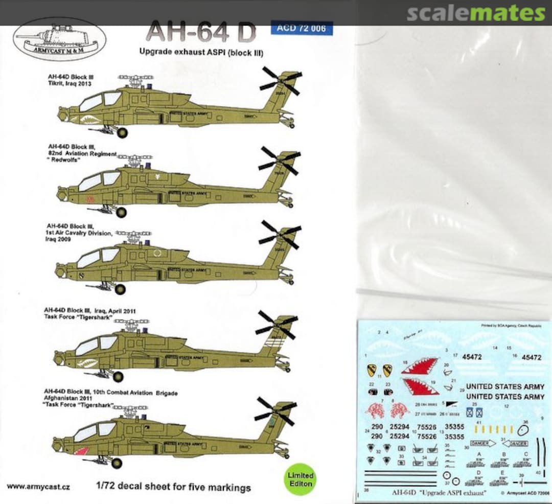 Boxart AH-64D Longbow Apache ACD 72 006 Armycast M&M