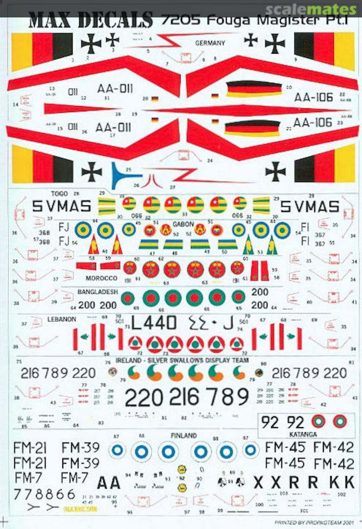 Boxart Fouga Magister Pt. I 7205 Max Decals