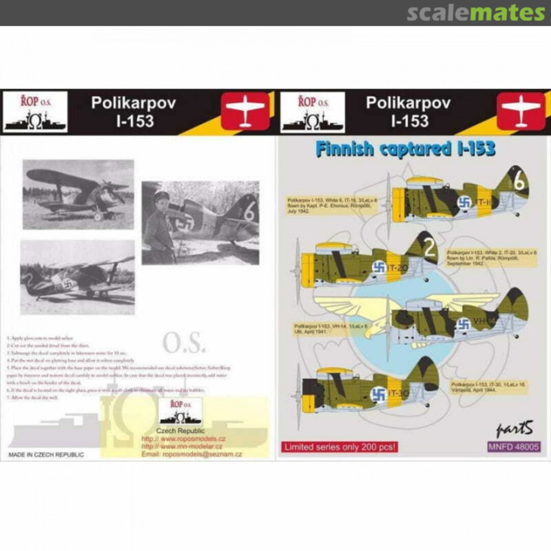 Boxart Polikarpov I-153 - Finnish captured I-153 MNFDL48005 ROP o.s.