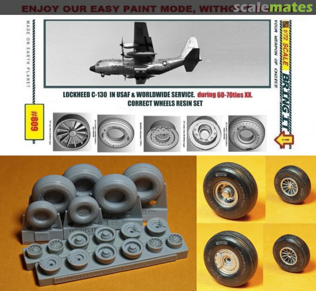 Boxart Lockheed C-130 wheels resin set #809 MLH/Bring It!