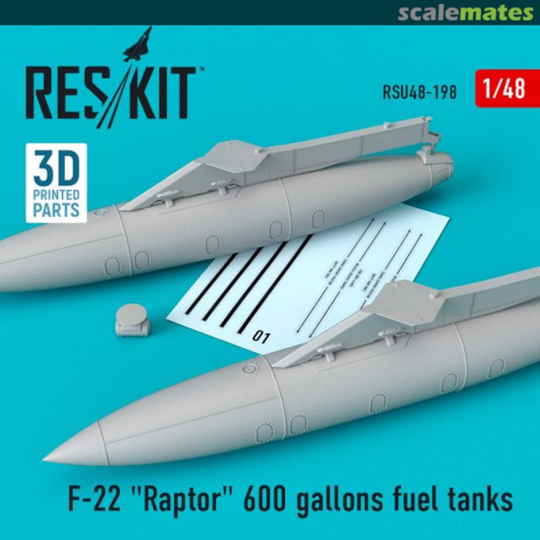 Boxart F-22 Raptor 600 gallons fuel tanks RSU48-0198 ResKit