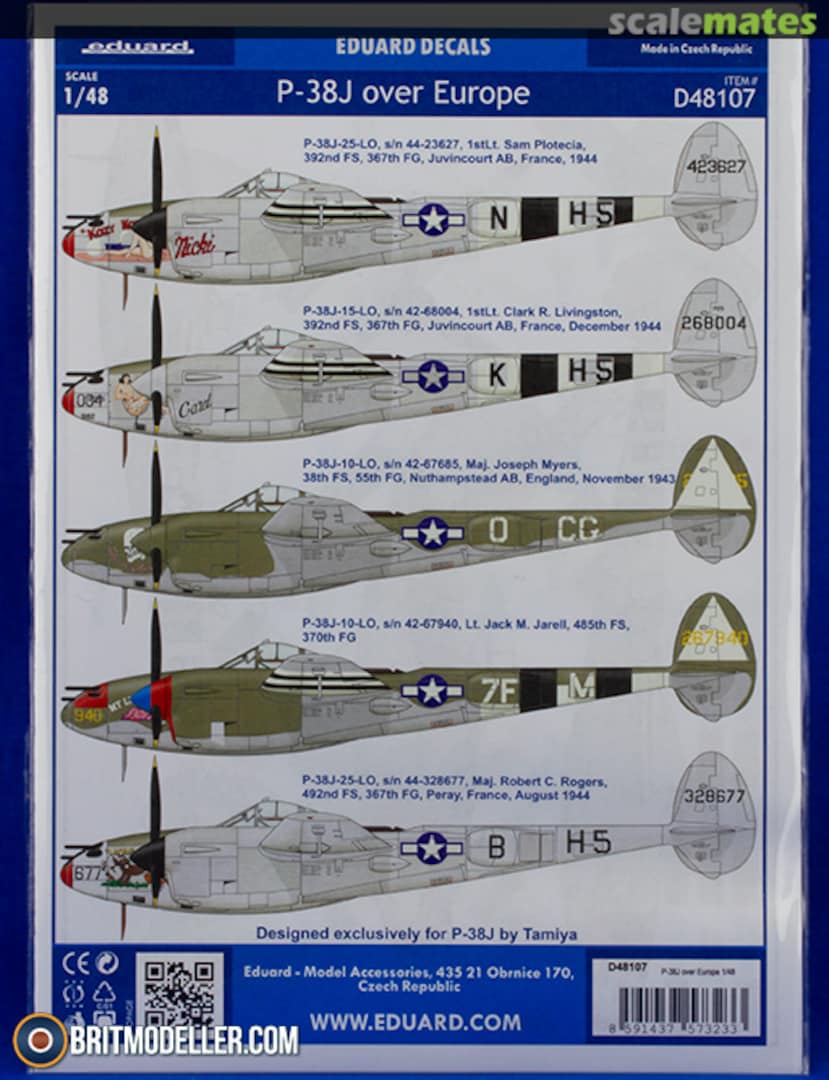 Boxart P-38J over Europe D48107 Eduard