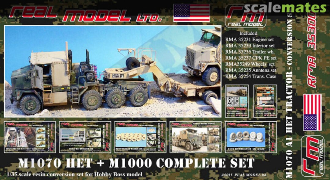 Boxart US M1070 HET and M1000 trailer big detail set RMA35300 Real Model