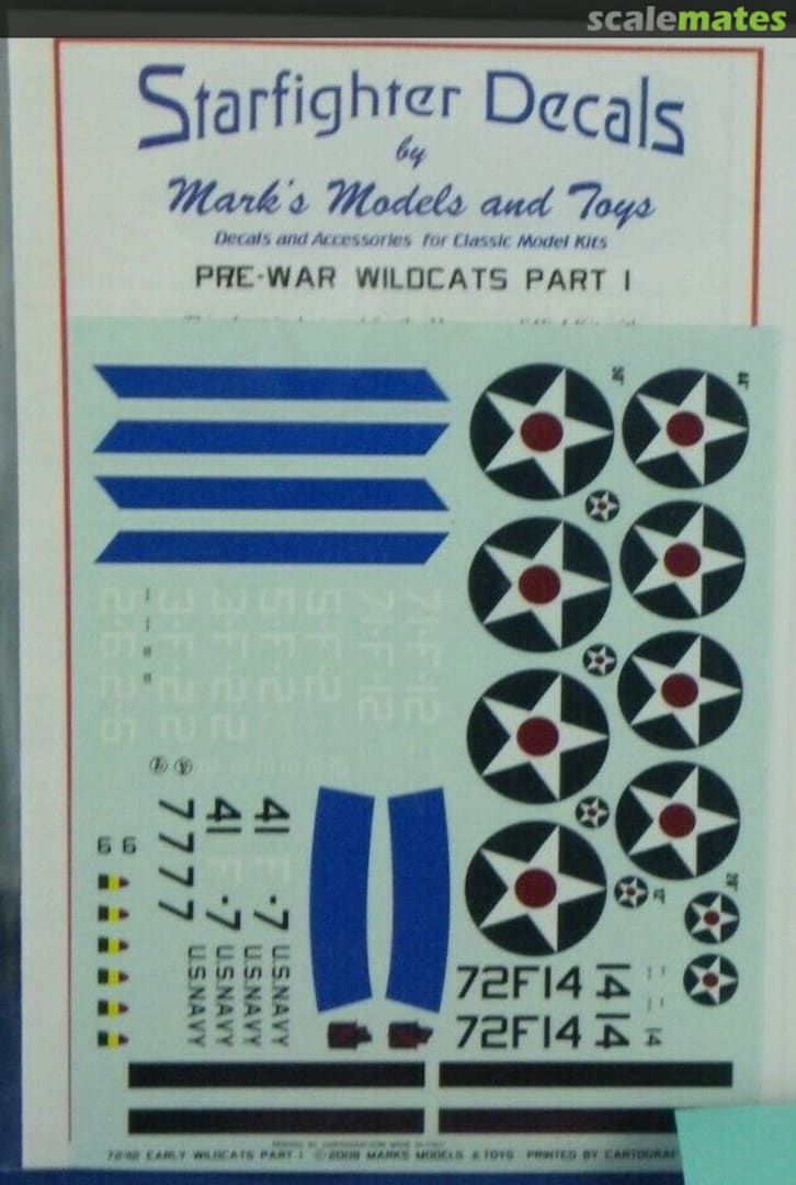 Contents Pre-War Wildcats Part 1 72-112 Starfighter Decals