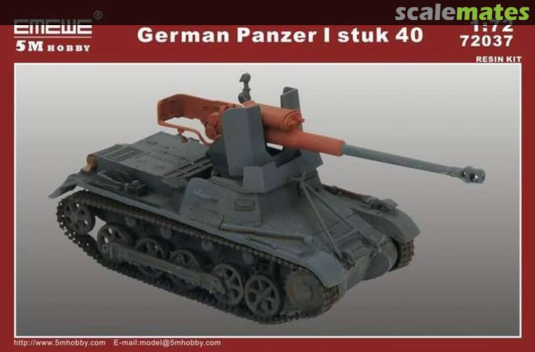 Boxart German Panzer I Stuk 40 72037 5M Hobby