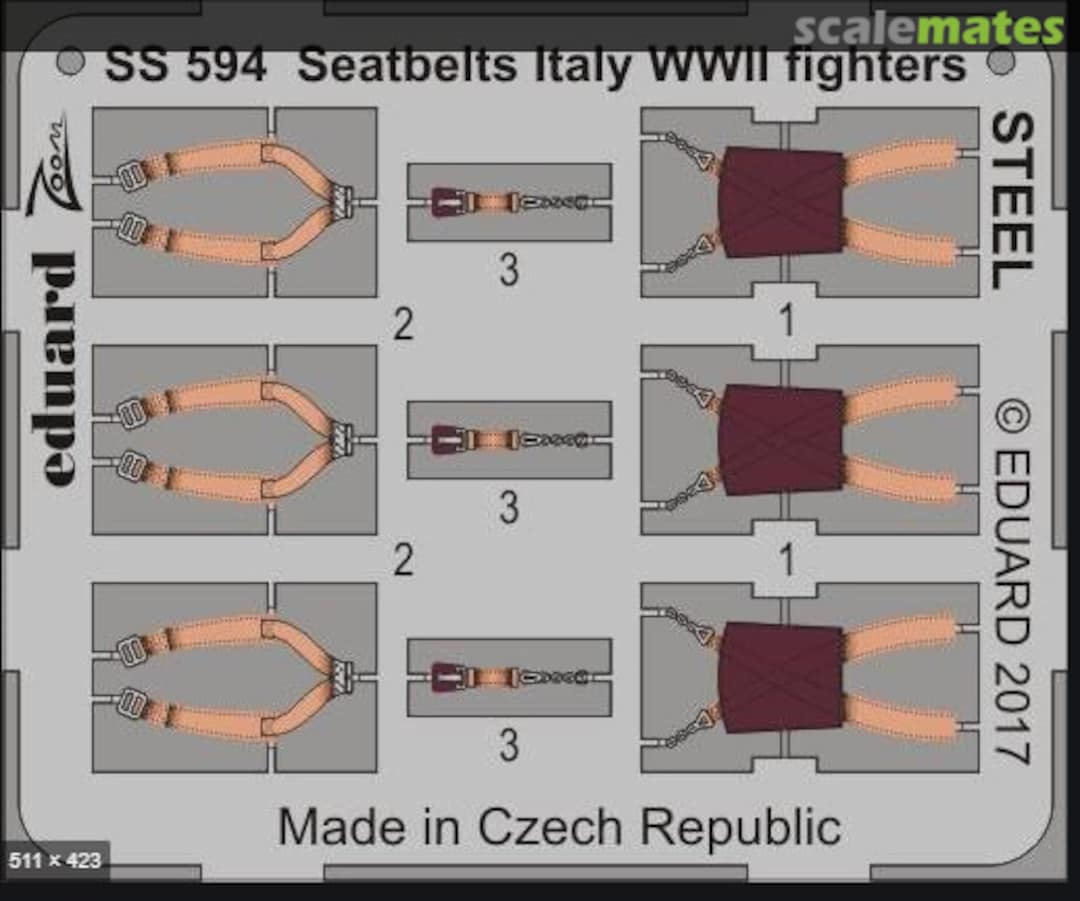 Boxart Seatbelts Italy WWII fighters STEEL SS594 Eduard