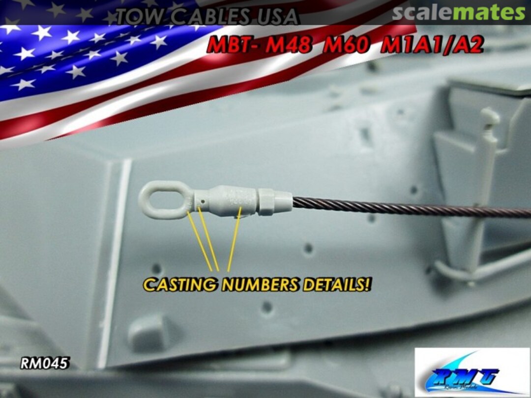 Boxart Tow Cables For US Tanks M60 late, M1 ABRAMS; IFV M2/M3 Bradley; M109 Howitzer RM045 RMG Resin Models