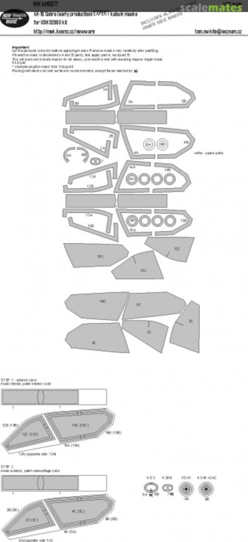 Boxart AH-1G Cobra (early production) EXPERT kabuki masks NWAM0871 New Ware