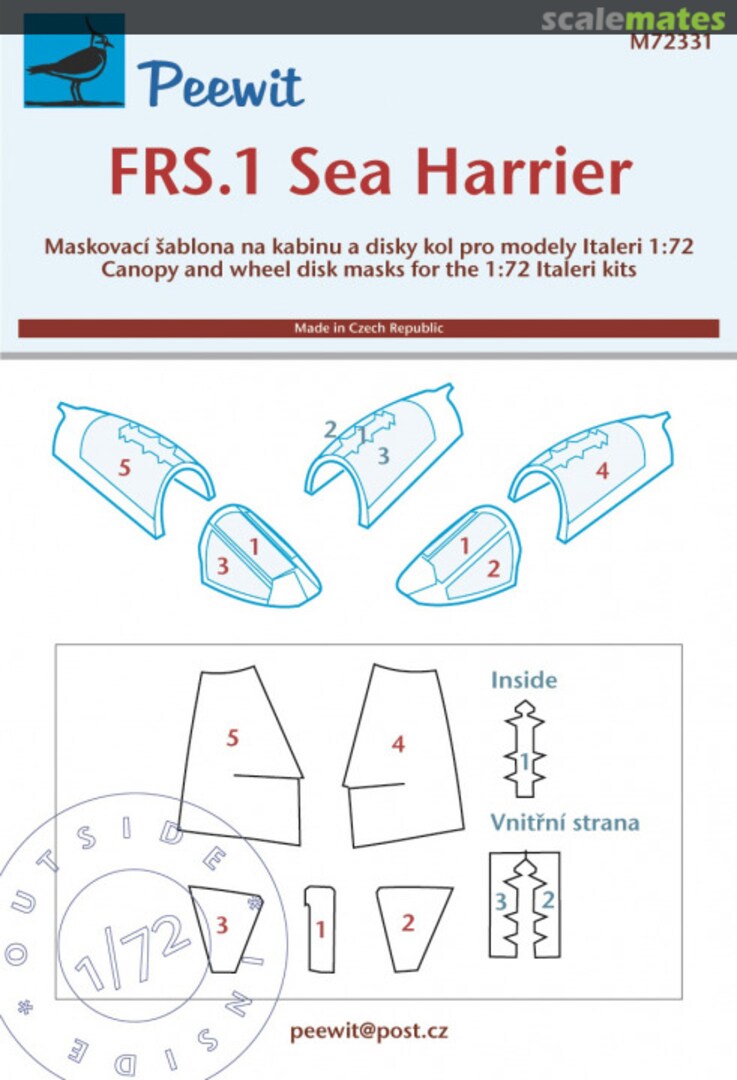 Boxart FRS.1 Sea Harrier canopy mask M72331 Peewit