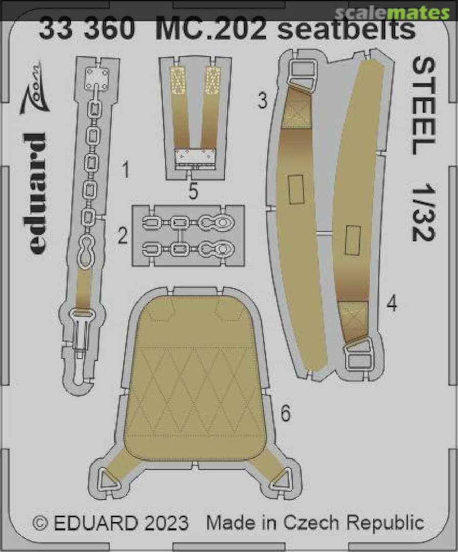 Boxart MC.202 seatbelts 33360 Eduard