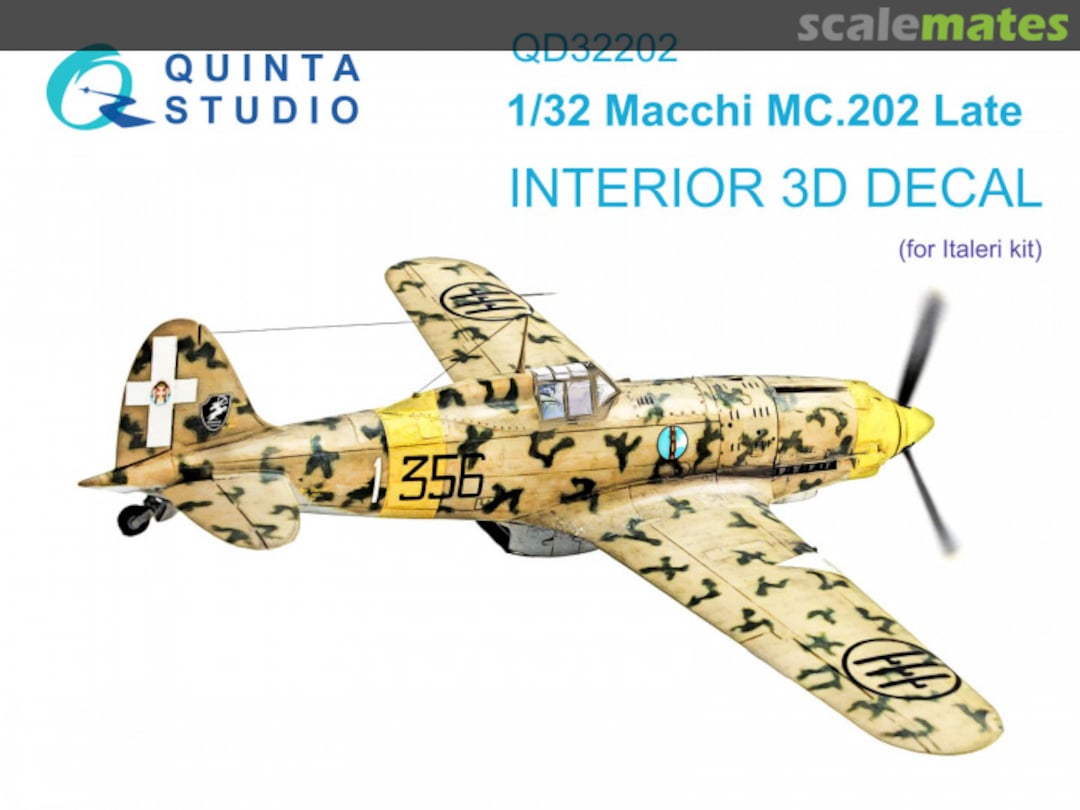 Boxart Macchi MC.202 Late interior 3D decals QD32202 Quinta Studio