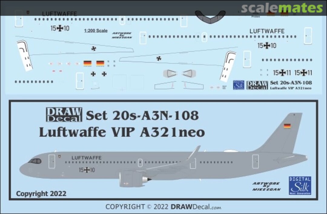 Boxart Luftwaffe VIP A321neo 20-A3N-108 Draw Decal