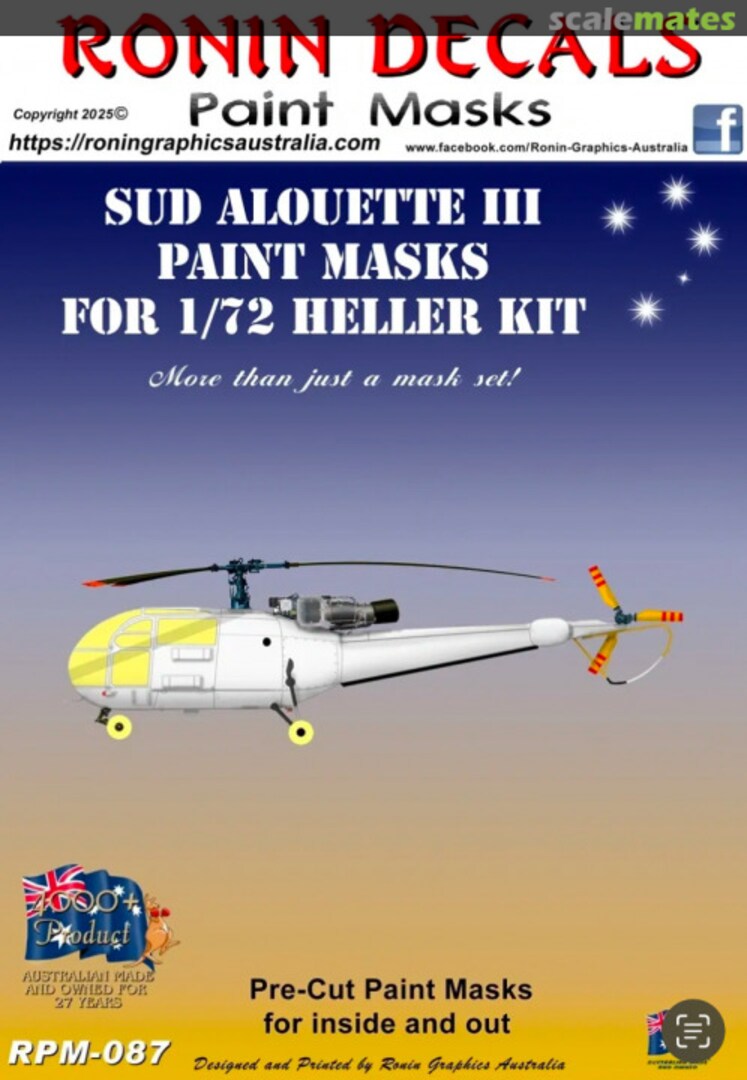 Boxart SUD Alouette III Paint Masks RPM-087 Ronin Decals