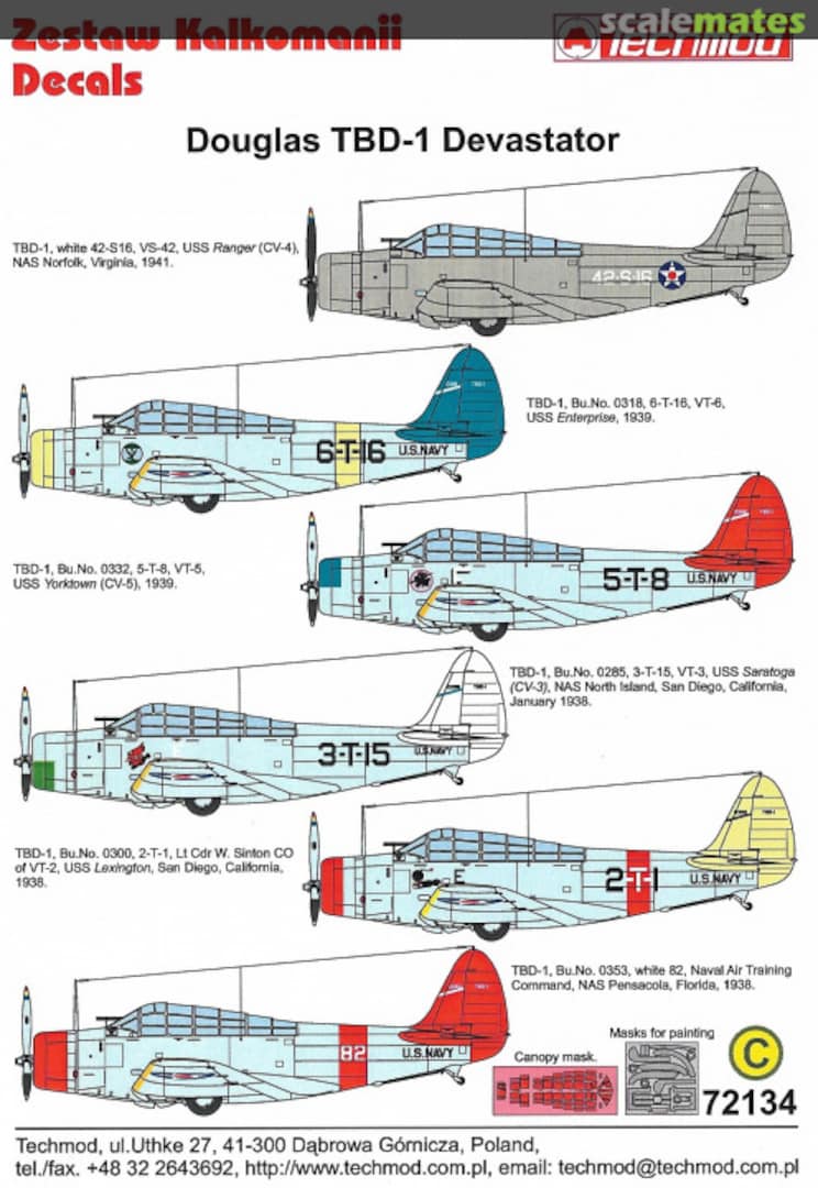 Boxart Douglas TBD-1 Devastator 72134 Techmod