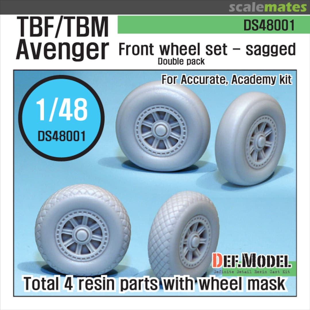 Boxart TBF/TBM Avenger Front Wheel Set - Sagged DS48001 Def.Model