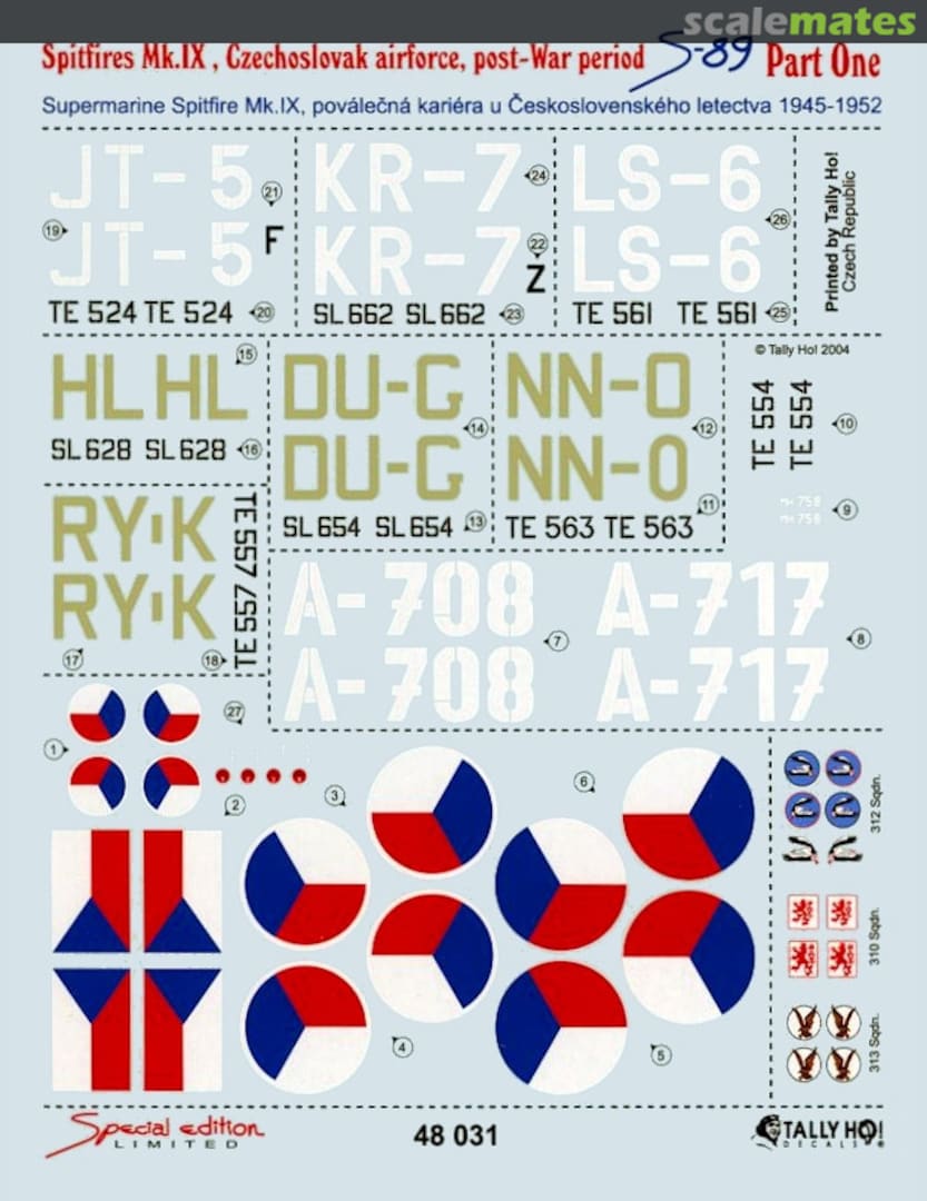 Boxart Spitfires Mk.IX, S-89 Part One 48031 Tally Ho! (CZ)