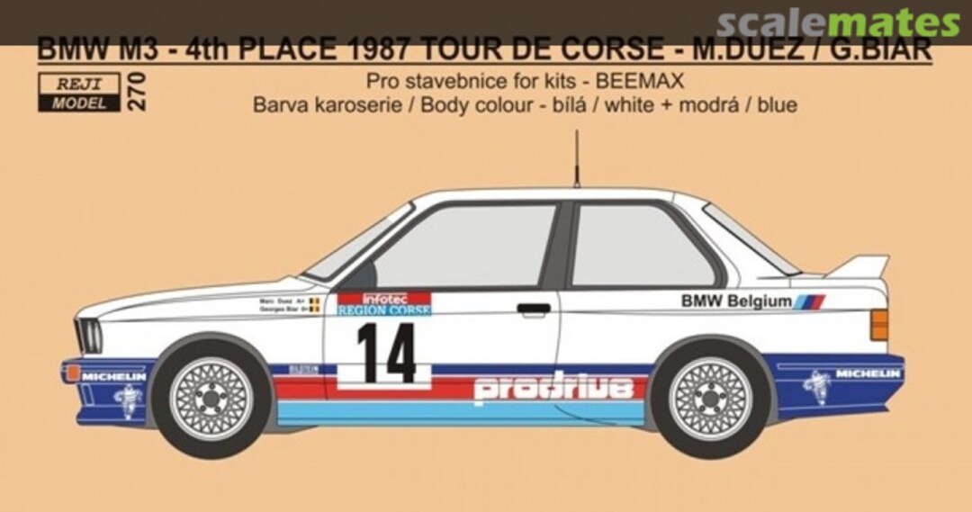 Boxart BMW M3 E30 Prodrive #14 270 REJI Model