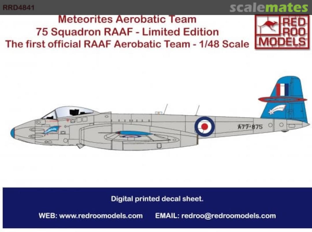 Boxart Gloster Meteor Mk.8 - "Meteorites" Aerobatic Team RRD4841 Red Roo Models