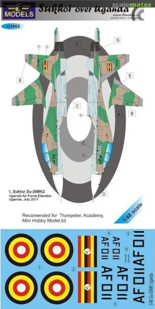 Boxart Sukhoi Su-30MK over Uganda C4865 LF Models