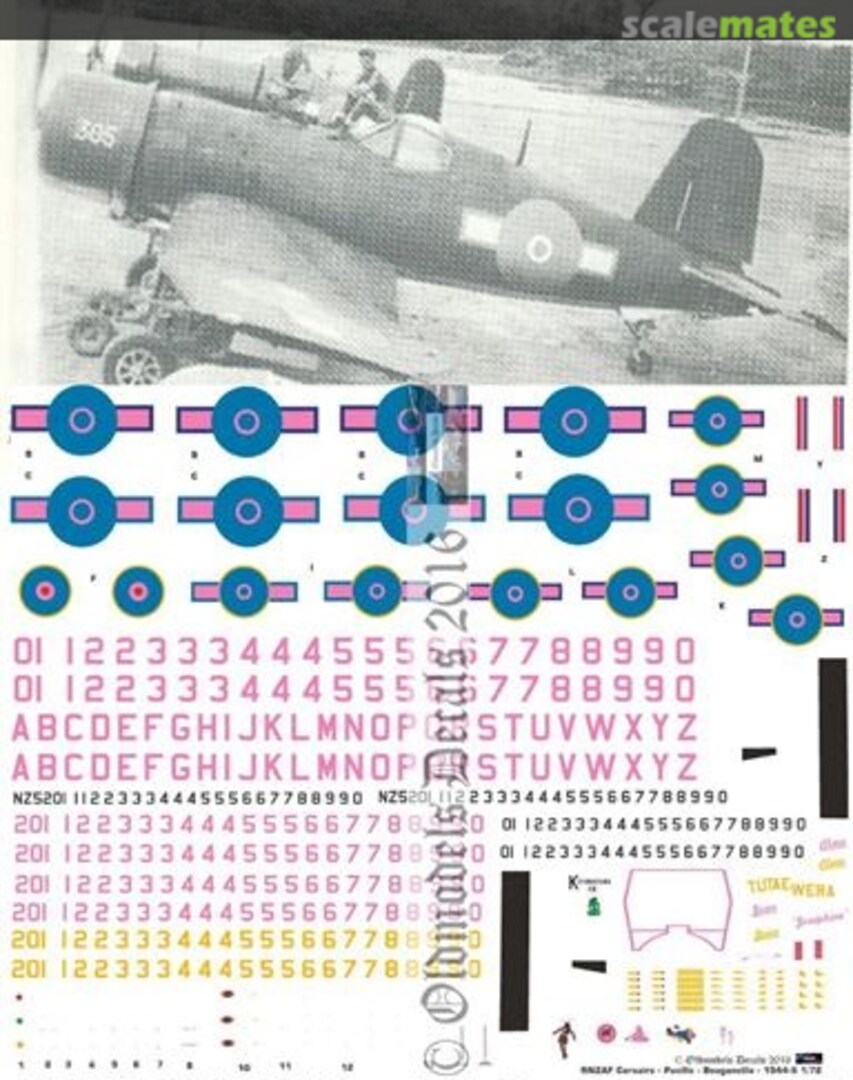 Boxart RNZAF Corsairs in Pacific - Bougainville 1943-45 OMD1075 Oldmodels Decals