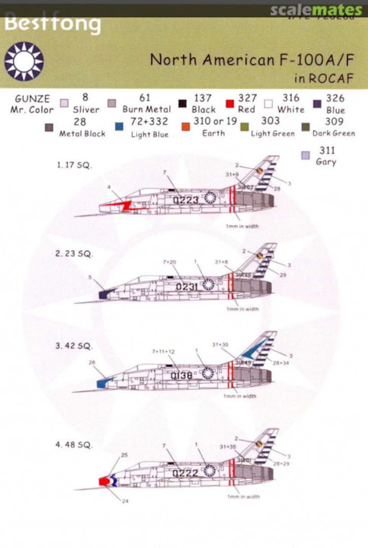 Boxart North American F-100 A/F in ROCAF 72026a Bestfong