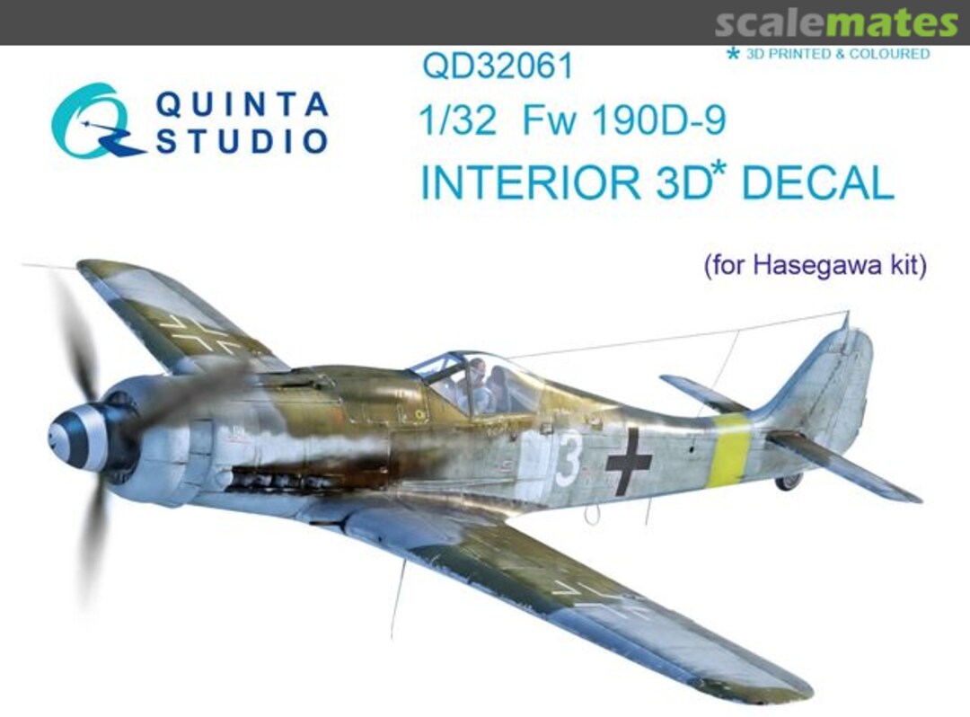 Boxart Fw 190D-9 interior 3D decals QD32061 Quinta Studio