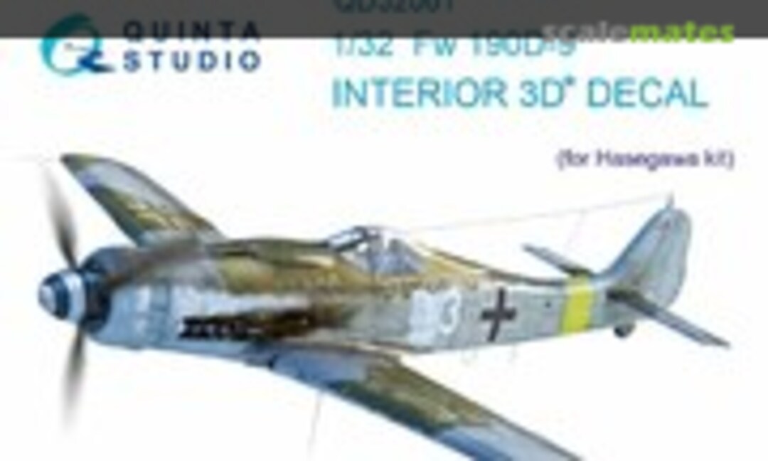 1:32 Fw 190D-9 interior 3D decals (Quinta Studio QD32061)