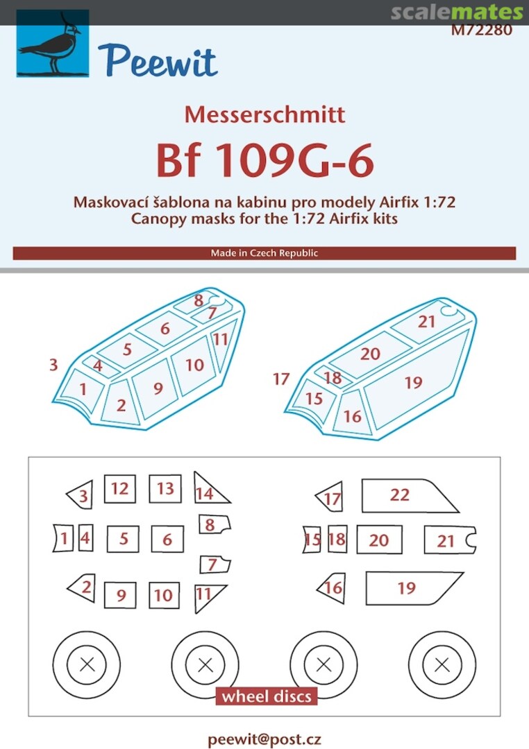 Boxart Canopy Mask: Messerschmitt Bf 109G-6 M72280 Peewit