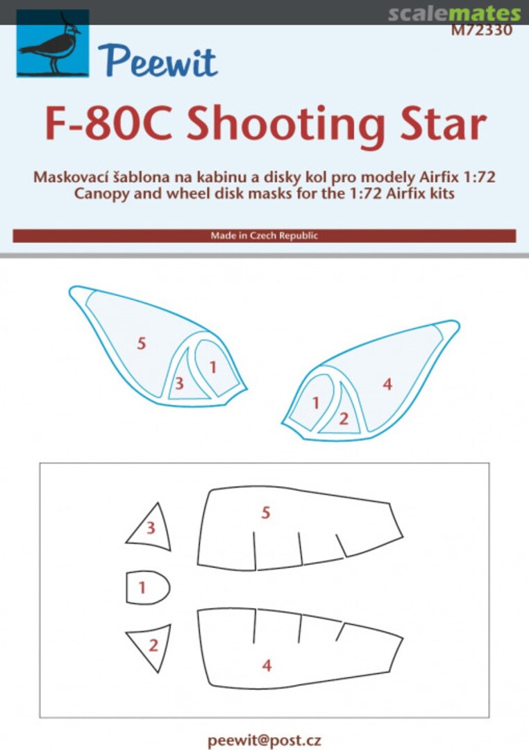 Boxart F-80C Shooting Star canopy mask M72330 Peewit