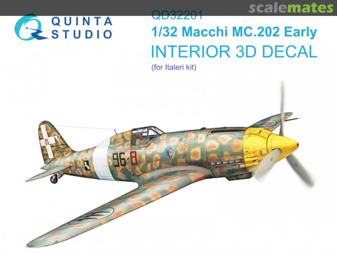 Boxart Macchi MC.202 Early interior 3D decals QD32201 Quinta Studio