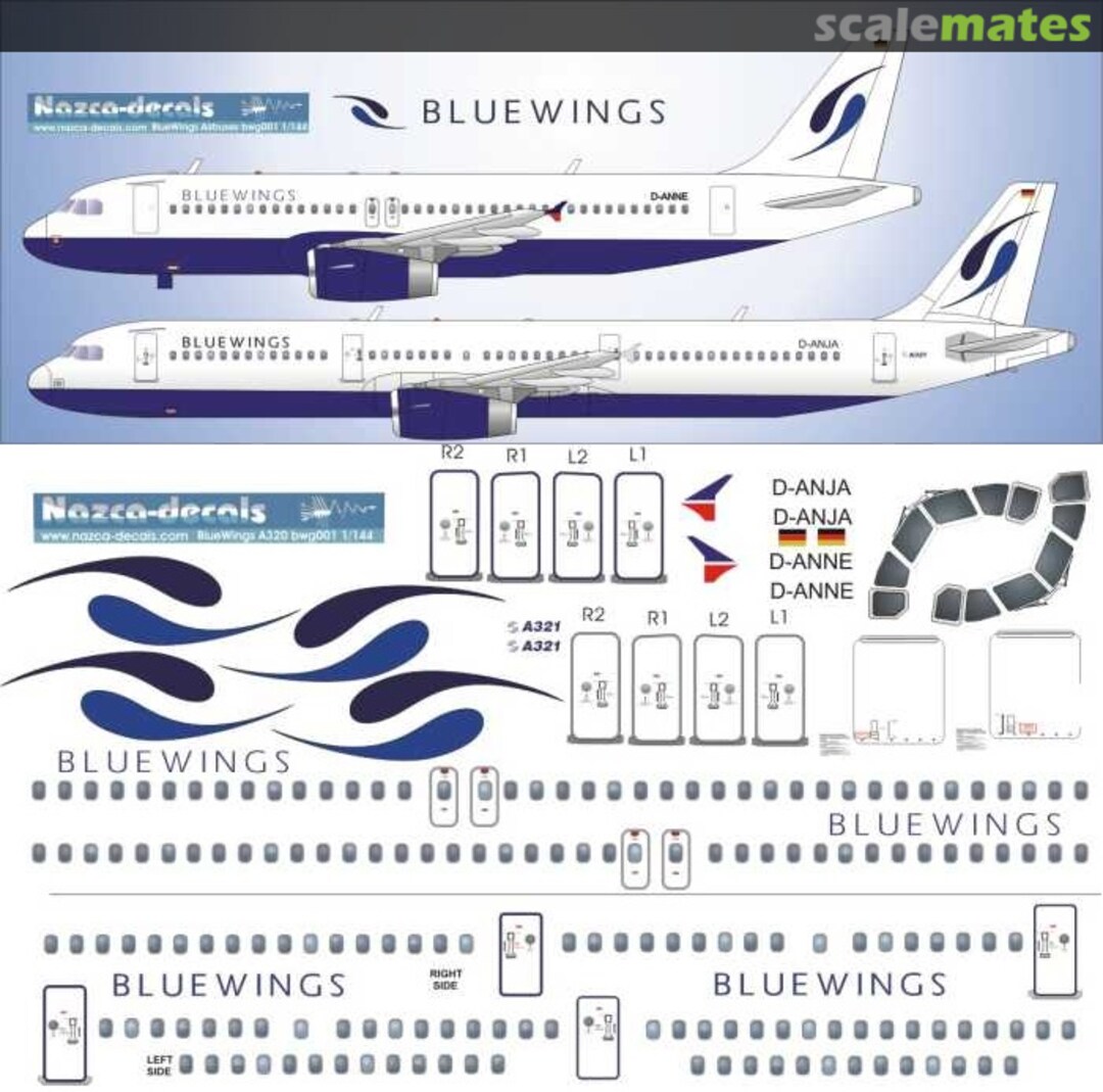 Boxart Airbus A320-232, A321-111 BWG001 Nazca decals