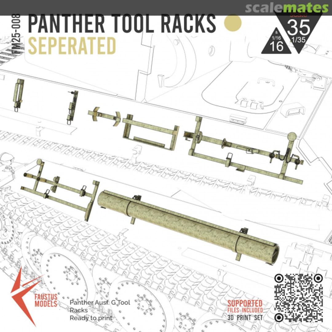 Boxart Panther Ausf.G Tool Racks Seperated FM25-008 Faustus Models