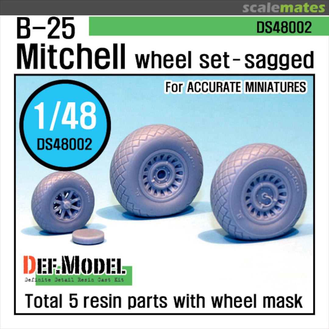 Boxart B-25 Mitchell Wheel Set-Sagged DS48002 Def.Model