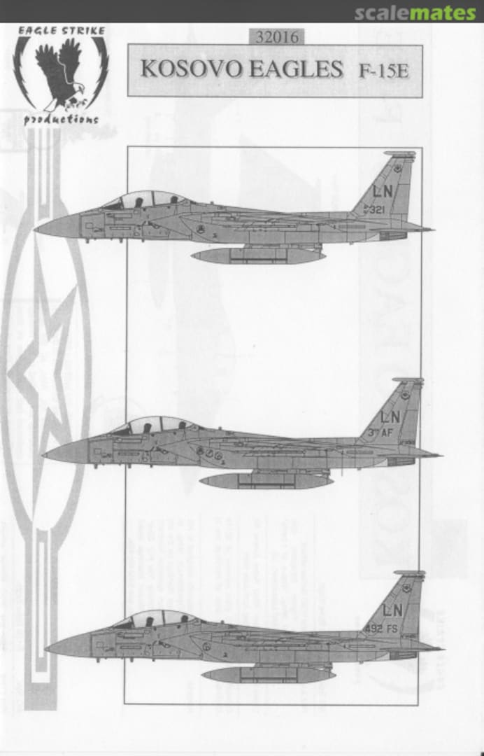 Boxart KOSOVO Eagles F-15E 32016 Eagle Strike Productions