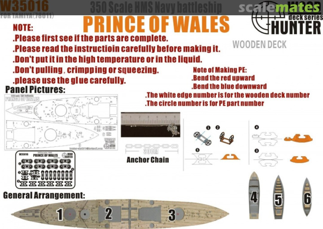 Boxart HMS Prince of Wales - Wooden Deck W35016 Wood Hunter