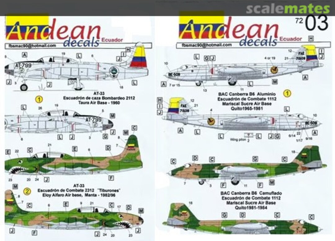 Boxart Ecuadorian Air Force 7203 Andean Decals