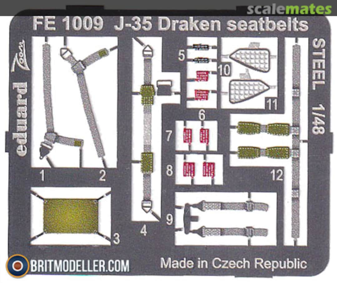 Boxart J-35 Draken seatbelts STEEL FE1009 Eduard