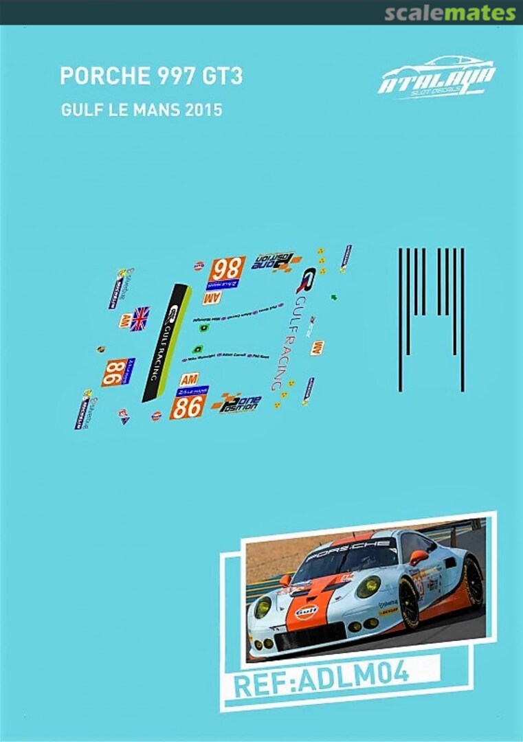 Boxart Porsche 991 RSR "Gulf" ADLM04 Atalaya Slot Decals