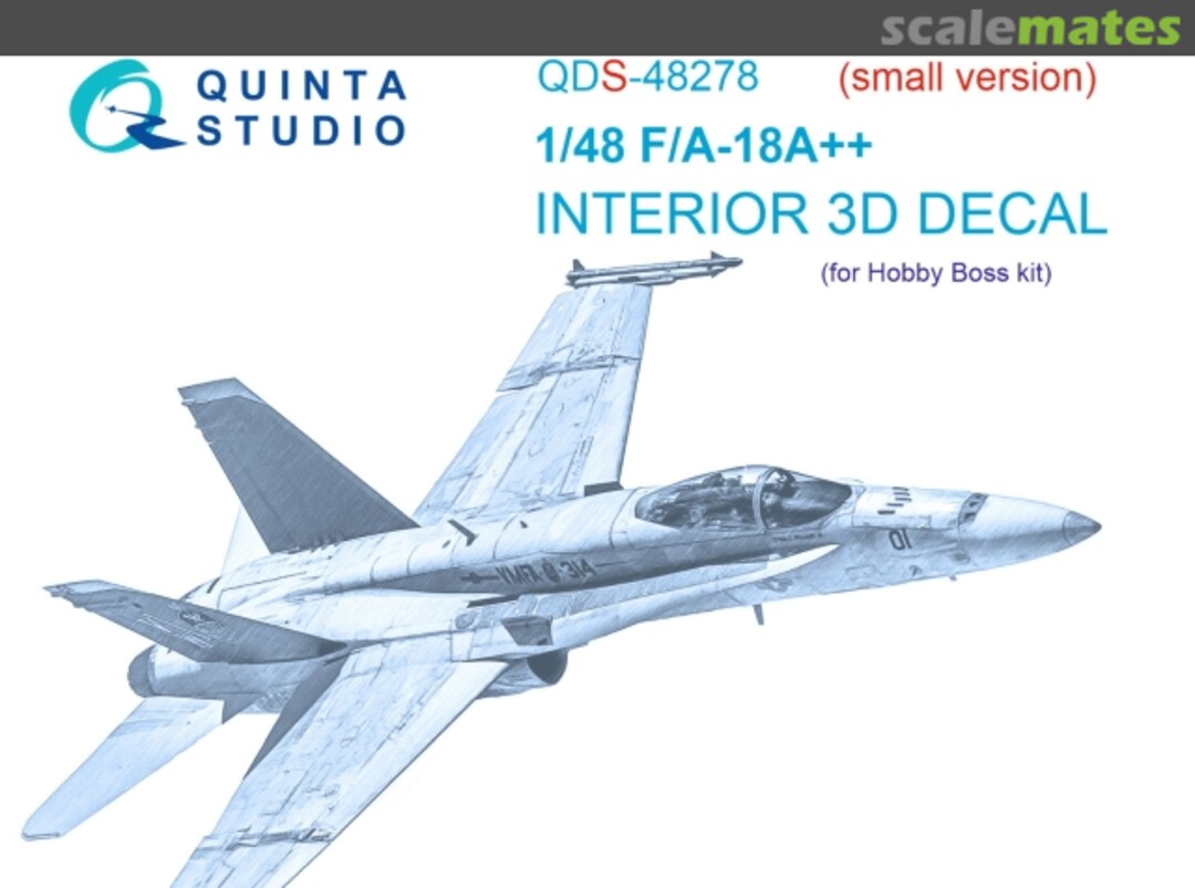 Boxart F/A-18A++ interior 3D decals (small version) QDS-48278 Quinta Studio